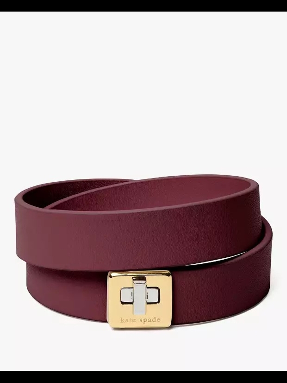 Kate Spade New York Phoebe Leather Burgundy Double-Wrap with Gold Toggle Closure